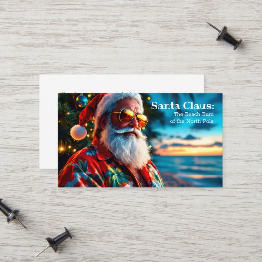 Carte D'appel Salutations drôles de Père Noël (Devant/Arrière en situation)
