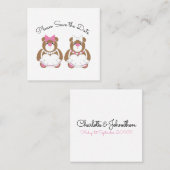 Carte D'appel Sauvez la date mignon ours en peluche lesbienne (Devant / Derrière)