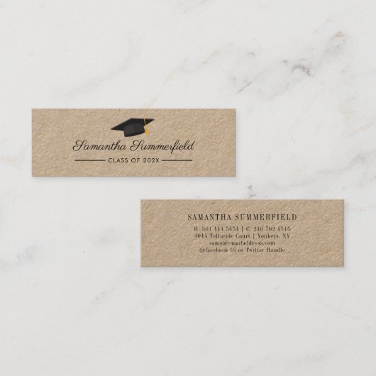 Carte D'appel Script de remise des diplômes moderne 2026 (Devant / Derrière)