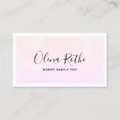 Carte D'appel Script de signature rose Ombre (Devant)