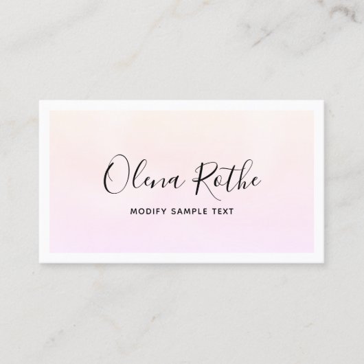 Carte D'appel Script de signature rose Ombre (Devant)