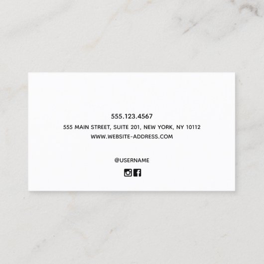 Carte D'appel Script Holographique à la mode (Dos)