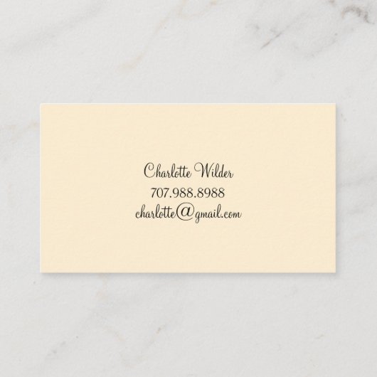 Carte D'appel Script Signature Personalized Bee Floral  (Dos)