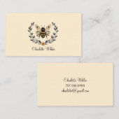 Carte D'appel Script Signature Personalized Bee Floral  (Devant / Derrière)