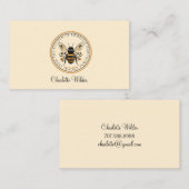 Carte D'appel Script Signature Personalized Bee Floral  (Devant / Derrière)