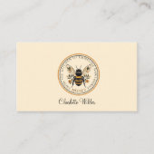 Carte D'appel Script Signature Personalized Bee Floral  (Devant)