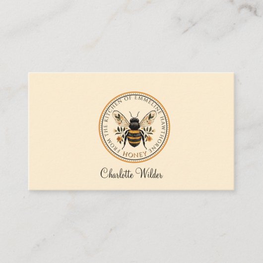 Carte D'appel Script Signature Personalized Bee Floral  (Devant)