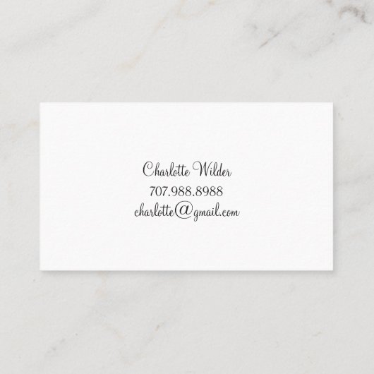 Carte D'appel Script Signature Personalized Bee Floral  (Dos)