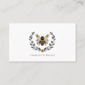 Carte D'appel Script Signature Personalized Bee Floral (Devant)