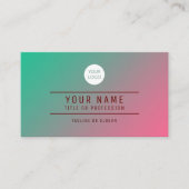 Carte D'appel Sea Green Pink Abstrait Ajouter Nom et profession, (Devant)