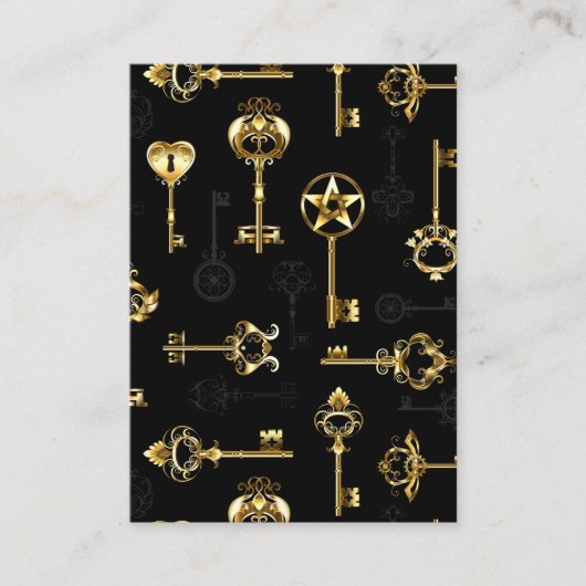 Carte D'appel Seamless Pattern with Golden Keys (Devant)