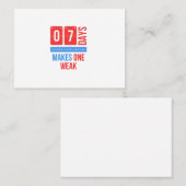 Carte D'appel Sept jours sans chasse aux fantômes rend un faible (Devant / Derrière)