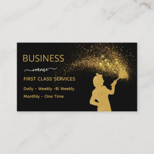 Carte D'appel Service de nettoyage classe Femme de ménage Paille