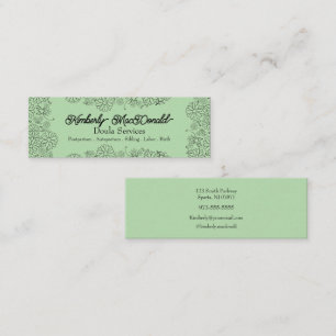 Carte D'appel Services de doula de script Vert sauge