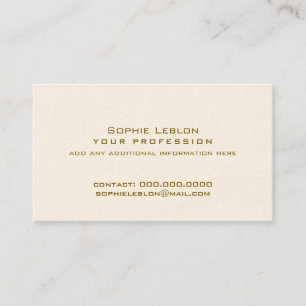 Carte D'appel Signature Crème Simple Minimaliste Professionnel