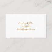 Carte D'appel Signature de script Liage d'or personnalisé (Dos)