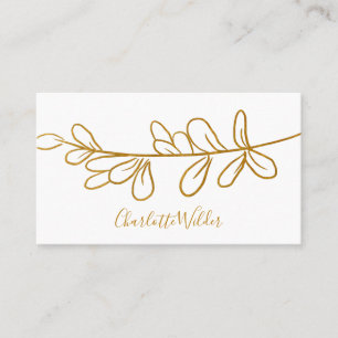 Carte D'appel Signature de script Liage d'or personnalisé