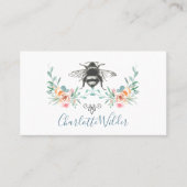 Carte D'appel Signature de script Personnalisé Bee Floral (Devant)