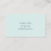 Carte D'appel Signature de script Personnalisé Bee Floral Bleu (Dos)