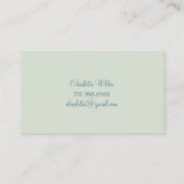 Carte D'appel Signature de script Personnalisé Bee Floral Vert (Dos)