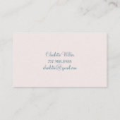Carte D'appel Signature Script Custom Bee Floral Dusty Rose (Dos)