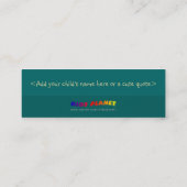 Carte D'appel Signet mignon d'animaux pour de jeunes amants de (Dos)