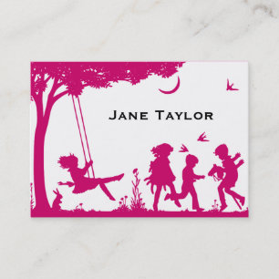 Carte D'appel Silouette Maman pour enfants