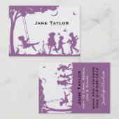 Carte D'appel Silouette Maman pour enfants (Devant / Derrière)