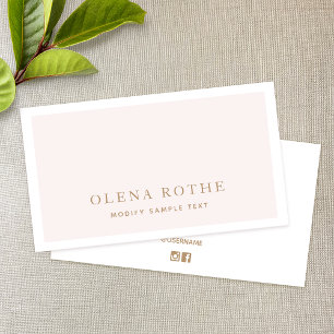 Carte D'appel Simple Blush Pink White Bordure Beauté Professionn