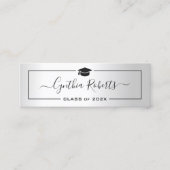 Carte D'appel Simple Graduation de script Silver Metallic Look (Devant)