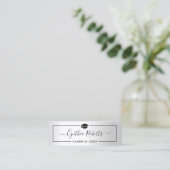 Carte D'appel Simple Graduation de script Silver Metallic Look (Debout devant)