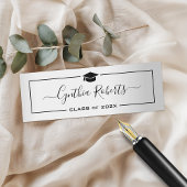 Carte D'appel Simple Graduation de script Silver Metallic Look