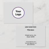 CARTE D'APPEL SIMPLE MINIMAL AJOUTER VOTRE LOGO TEXTE PERSONNALI (Devant / Derrière)