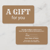 Carte D'appel simple minimum ajouter votre nom adresse texte log (Devant / Derrière)