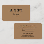 Carte D'appel simple minimum ajouter votre nom adresse texte log (Devant / Derrière)