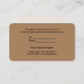 Carte D'appel simple minimum ajouter votre nom adresse texte log (Dos)