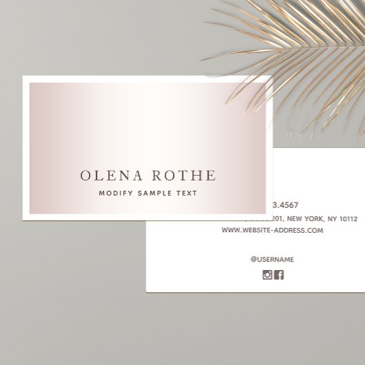 Carte D'appel Simple Rose Gold White Bordure Professional Calli