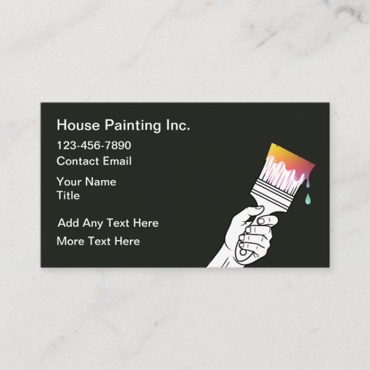 Carte D'appel Simple Small Quantity House Painter Business Cards (Devant)