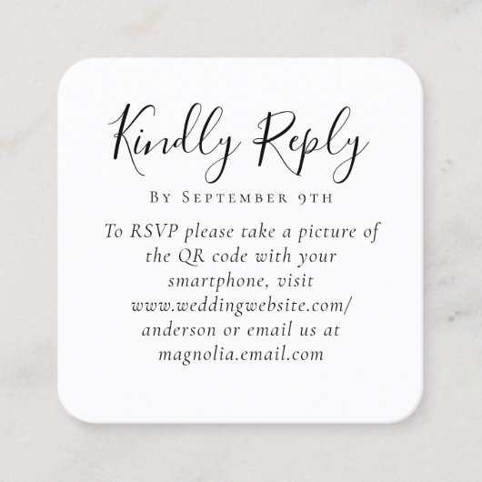 Carte D'appel Site mariage QR Code RSVP (Devant)