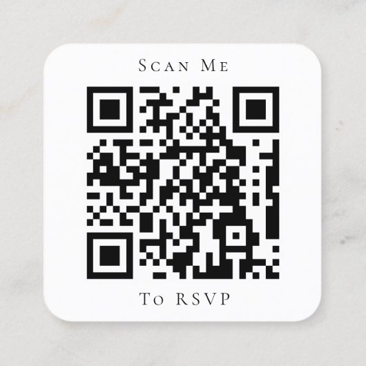 Carte D'appel Site mariage QR Code RSVP (Dos)