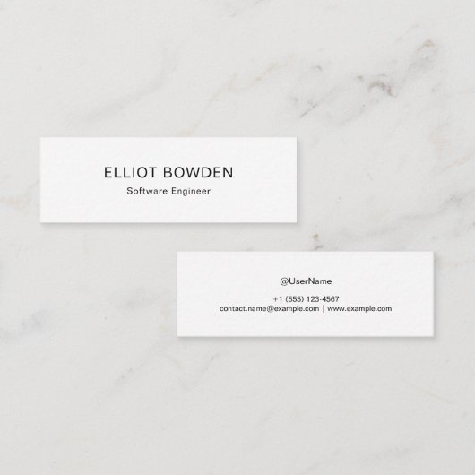 Carte D'appel Sleek Simple Design Personalized Calling Card (Devant / Derrière)
