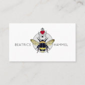 Carte d'appel sociale Bee Heart Wings (Devant)
