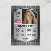 Carte D'appel Softball Stats Shield Card Softball Trading Card (Devant)