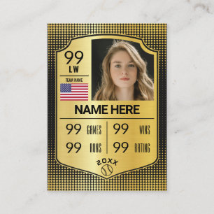 Carte D'appel Softball Stats Shield Card Softball Trading Card