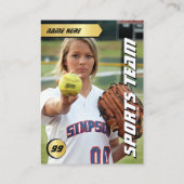 Carte D'appel Softball Stats Shield Card Softball Trading Card (Dos)