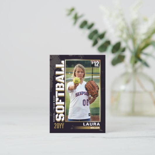 Carte D'appel Softball Trading Card Gold Baseball Player Card (Debout devant)