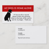 Carte D'appel Soin pour mes informations en cas d'urgence de (Devant / Derrière)