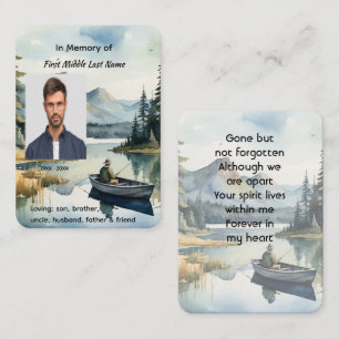 Carte D'appel Souvenir commémoratif lac de pêche dans un bateau