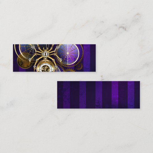 Carte D'appel Spider Steampunk sur Arrière - plan pourpre (Devant / Derrière)