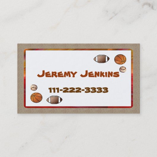 Carte d'appel Sports pour enfants (Devant)